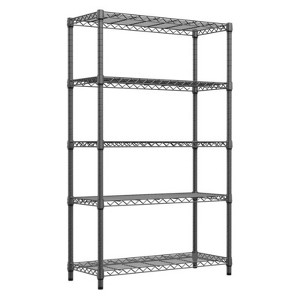 SEVOBAL Utility Storage Shelves 5 Tier Steel Shelving Unit with Adjustable Shelves for Home Kitchen or Garage, Black, 47.2"*17.7"*72.3" - 1 of 4