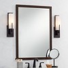 Possini Euro Design Midtown Modern Wall Light Sconces Set of 2 Bronze Hardwire 4 1/2" Fixture White Glass Shade for Bedroom Bathroom Vanity Reading - 2 of 4