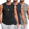 COOFANDY Mens Workout Tank Tops Cotton 3 Pack Soft Gym Muscle Shirt Sleeveless Classic T Shirts - 3 of 4