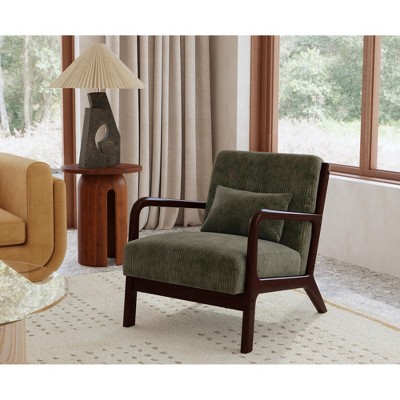Marina Chair in Steno Olive with Walnut finished