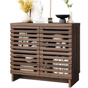 Buffet Cabinet with Storage, Modern Farmhouse Sideboard Buffet Cabinet with Height Adjustable Shelf - 1 of 4