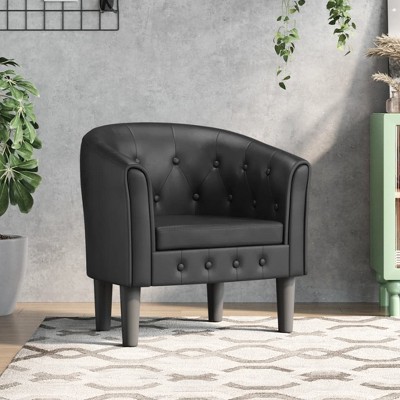 VidaXL Tub Chair Black Faux Leather