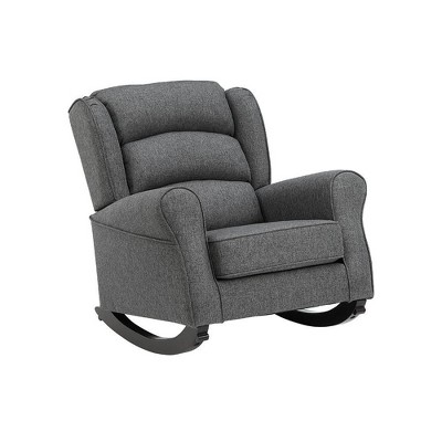 Fabien 40" Gray Fabric Rocking Chair with Metal Frame