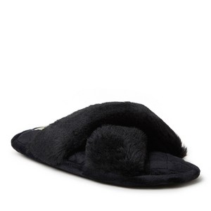 Dearfoams Women's Jessica Furry Crossband Slide Slipper - 1 of 4