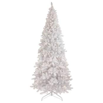 Northlight 9' Pre-Lit Flocked Norway White Pine Artificial Christmas Tree, Warm White LED Lights