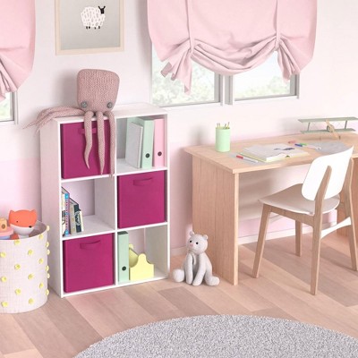 Sleek White Laminated Wood 6-Cube Organizer for Stress-Free Spaces