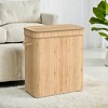 26.4-Gals Laundry Hamper Basket Bamboo Laundry Basket with Lid Removable Machine Washable Laundry Basket, with Handles - 4 of 4