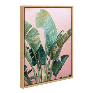 18"x24" Kate & Laurel All Things Decor Sylvie Tropic Pink Wall Art: Floating Canvas, Botanical Print - 1 of 4
