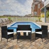 KTMBDW 4 Pieces Patio Set Outdoor Wicker Furniture Sets Modern Rattan Chair Conversation Sofa Sets with Glass Coffee Table for Yard and Bistro - 4 of 4