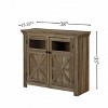 Farmhouse Sideboard Buffet Cabinet With 2 Glass Doors, Floor Storage Cabinet With Adjustable Shelves, Accent Coffee Bar Table For Kitchen - 2 of 4