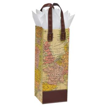 Beverage Gift Bag With Four Sheets Of Tissue Paper Bundle Gold