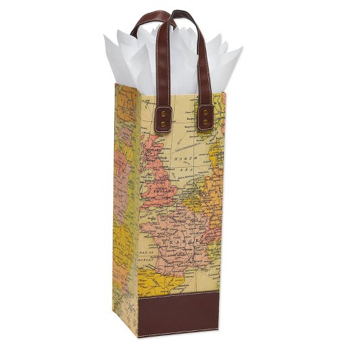 Wine Variety Beverage Gift Bag With Gold Linen Four Sheets Of Tissue Paper  Gold/black - Papyrus : Target