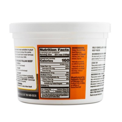 Buona USDA Choice All Natural Italian Beef Boneless Gravy Tub - Frozen - 34oz