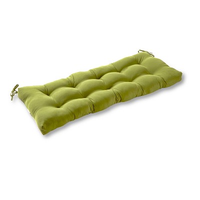 Greendale Home Fashions OC4805 44 Inch Durable Outdoor Bench Padded Furniture Cover Cushion with Ties and Tufted Stitching, Hunter Green