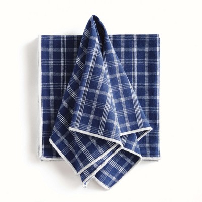 Plum & Post Barclay Butera Oakwood Plaid Cotton Handwoven Dinner Napkins Set of 4