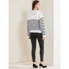 INSPIRE CHIC Women's Striped Pullover Crewneck Long Sleeve Cable Knitted Sweater - 4 of 4