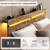 Full Size Bed Frame with Wood Headboard Metal Platform Bed with 2 Storage Drawers Shelf Built in Charging Station LED Lights No Box Spring Needed - 4 of 4