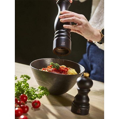 Chocolate Beechwood 9-Inch Manual Salt Mill with Adjustable Grinder