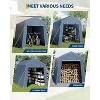 Storage Shed, Portable Carport 7x12FT - Outdoor with Roll-up Zipper Door, Windows, Waterproof Tarp for Motorcycle, Bike, Garden Tools - 2 of 4