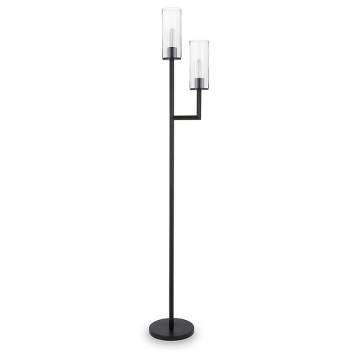 Hampton & Thyme 2-Light Torchiere Floor Lamp with Glass Shade