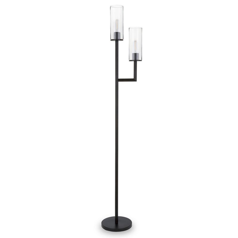 Hampton & Thyme 2-Light Torchiere Floor Lamp with Glass Shade, 1 of 13