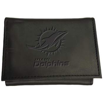 Evergreen Miami Dolphins Tri Fold Leather Wallet