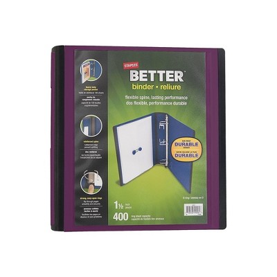 Staples 1.5" 3-Ring Better Binder Plum (22164-US) 399994