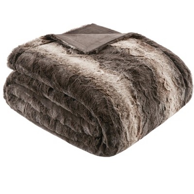 Gulches SoftHaven Series Multi color selection TwoSided Serengeti Fur Front And Mink Solid Back Multiple size options 1PC Faux Fur Blanket