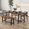 Tangkula 72" Industrial Rectangular Kitchen Table w/ 2-Bottle Wine Rack Condiment Holder - 2 of 4