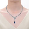 Guili Stunning White Gold Plated Cubic Zirconia Cluster Bridal Y-Necklace Ð Sparkling, Elegant Jewelry with a Romantic and Timeless Design - 3 of 3