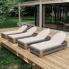 Outdoor Rope Chaise Lounge Set of 2 with Adjustable Backrest, Patio Lounge Chair with Cushions,Teak Look Outdoor Lounge Chair with Side Table-Koiai - 2 of 4