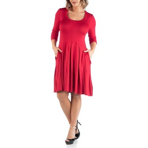 24seven Comfort Apparel Fit and Flare Plus Size Dress - 1 of 4