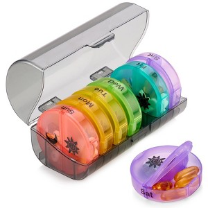MEDca Weekly Pill Organizer: 2 Times/Day Compartments: 7 Day AM/PM Container: Portable, Durable and Convenient Travel Pills Case for Tablets - 1 of 4