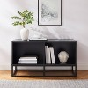 Crosley 40" Enzo Medium Record Storage Media Console Black: Modern Audiophile Cabinet with Steel Legs - 3 of 4