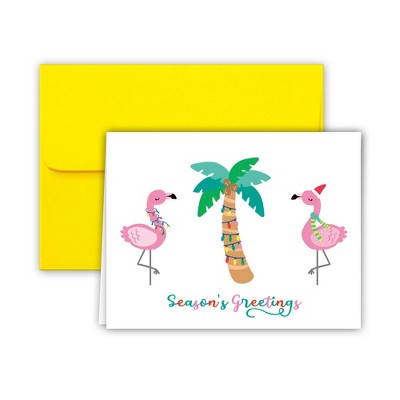 Paper Frenzy Flamingo Greetings Tropical Christmas Cards And Envelopes ...