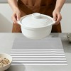 REGALWOVEN Placemats Set of 6 Plastic Placemats for Kitchen Dining Table Decor Table Placemats Wipeable Table Mat with Stripe Pattern - 4 of 4