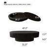 47" Fluted Oval Coffee Table with Hidden Storage,Modern Accent Tea Table for Living Room Bedroom Office-Baofuwish - 4 of 4
