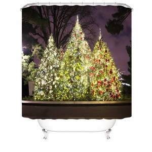 Christmas Tree With Small Lights Shower Curtains for Bathroom Waterproof Fabric Bath Curtain Durable Soft Stylish Bathroom Decor 72x72 Inch - 1 of 1