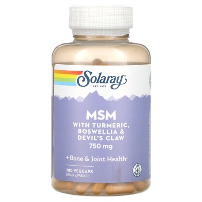 Solaray MSM with Turmeric, Boswellia & Devil's Claw, 750 mg, 180 VegCaps
