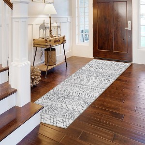 Boho Machine Washable Area Rug Modern Geometric Non-Slip Accent Rug Farmhouse Carpet - 1 of 4
