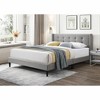 DOMETOUR Linen Tufted Platform Bed, Queen - Grey - 3 of 4