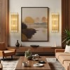 CityFurn 2-Light 25in Modern Rectangular Ribbed Glass Wall Sconces for Living Room - 2 of 4