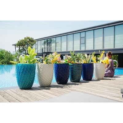 Dolonm 1 Piece 21.26 in. Ceramic Planter for Patio Garden
