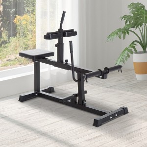 Whisen Men’s Adjustable Leg Extension Machine & Calf Raise Machine with Ergonomic Design, Padded Seat, Non-Slip Foot Brace Bar - Black - 1 of 4