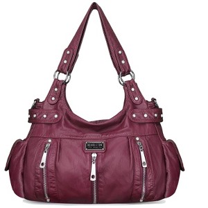 Generic Purses for Women Large Hobo Bags Washed Vegan Leather Shoulder Bag Satchel Tote Top Handle Handbags - 1 of 4