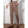 Lars Amadeus Men's Casual Slim Fit Flat Front Skinny Plaid Dress Pants - 2 of 4