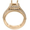 Pompeii3 Yellow Gold Princess Cut Diamond Princess Cut Halo Engagement Ring Semi Mount - 3 of 4