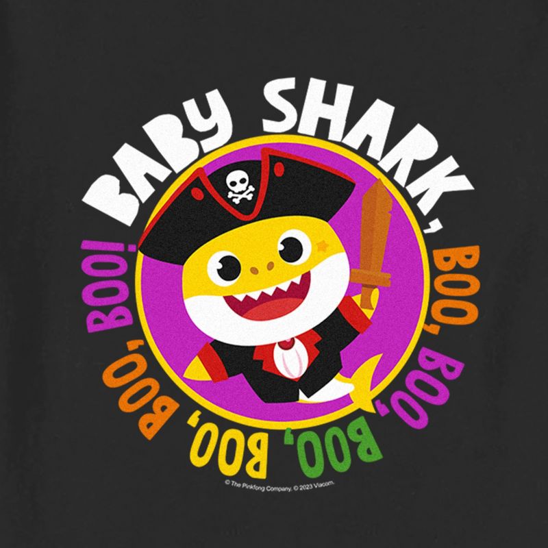 Toddler's Baby Shark Halloween Boo Pirate T-Shirt, 2 of 4
