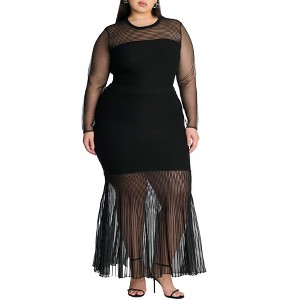 ELOQUII Women's Plus Size Sweater Trumpet Skirt - 1 of 4