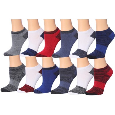 Tipi Toe Kids Boys 12 Pairs Athletic Sports Performance Space Dye Patterns Solid Colors Low Cut Socks